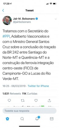 Twitte Bolsonaro