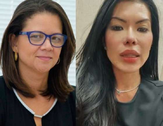 Secretária Laice e Viviane, esposa de Pivetta