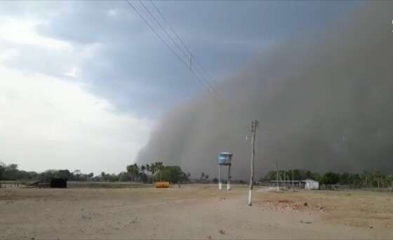 Tempestade de areia em Cáceres 