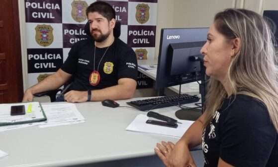 O delegado Bruno Houly Palmeira, que investiga o caso, e a vereadora Marina Helena