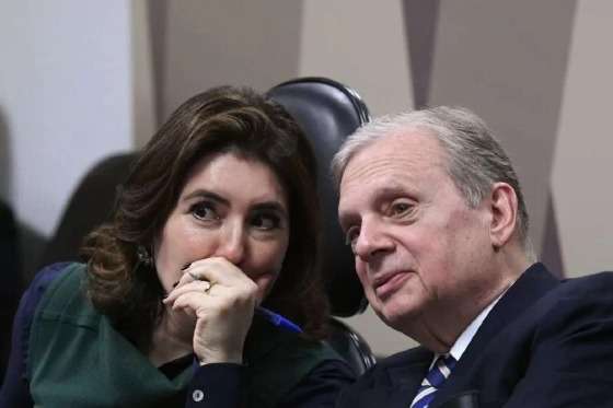 Tebet ao lado do senador Tasso Jereissati(PSDB-CE), indicado como vice na chapa