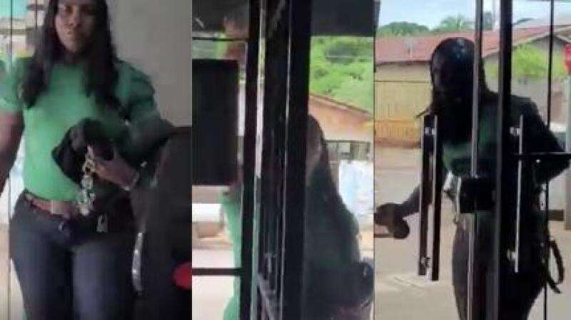 Mulher quebra a porta de delegacia, enfrenta policial armada e é presa; vídeo