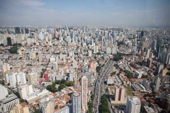 Vista aérea da cidade de São Paulo.