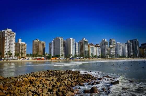 Praia do Guarujá, no litoral paulista.