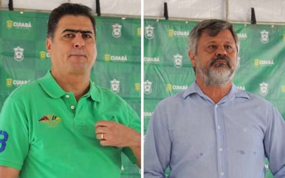 Emanuel Pinheiro e o prefeito interino de Cuiabá, José Roberto Stopa.