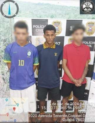 Os três bandidos foram presos na noite dessa segunda-feira (15), no bairro Cristo Rei, em VG
