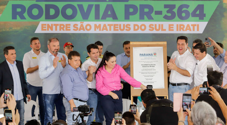 Ratinho Junior inaugura nova pavimentação da PR-364 entre São Mateus do Sul e Irati
