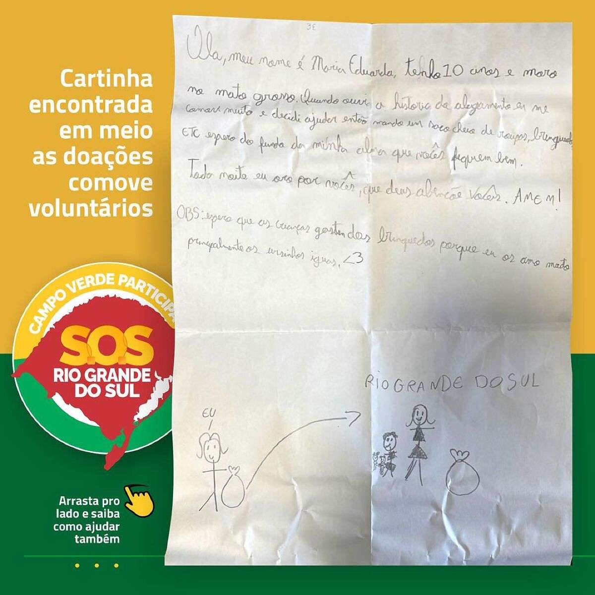 cartinha doações RS