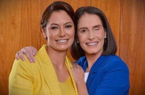 A ex-primeira-dama do Brasil, Michelle Bolsonaro e a deputada federal por MT, Amália Barros.