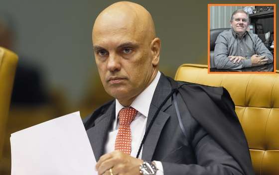 Ao centro, o ministro do STF, Alexandre de Moraes. No detalhe, o contador João Fernandes Zuffo.