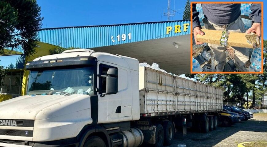 PRF apreende quase 5 toneladas de maconha em carreta com doações para o RS