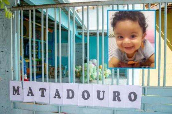 No detalhe, a vítima, Vicente Camargo, de apenas 5 meses.