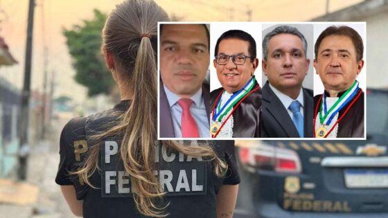 Da esquerda para direita: Andreson de Oliveira Gonçalves, desembargador Sebastião de Moraes Filho, seu filho Mauro Thadeu Prado de Moraes e desembargador João Ferreira Filho