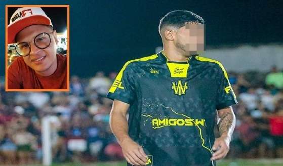 No detalhe, o criminoso Paulo Witer Farias Paelo, o "WT", tesoureiro do Comando Vermelho em MT e fundador do time "Amigos do WT".