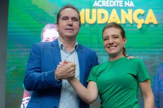 A prefeita eleita Flávia Moretti e o vice-prefeito de Várzea Grande, Tião da Zaeli.
