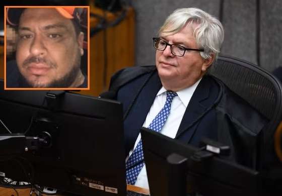 O ministro Herman Benjamin, do STF. No detalhe, o ex-servidor da Câmara de Cuiabá William Aparecido da Costa, um dos alvos da Operação Ragnatela.