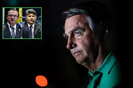 No detalhe, o senador Wellington Fagundes e o deputado federal José Medeiros.