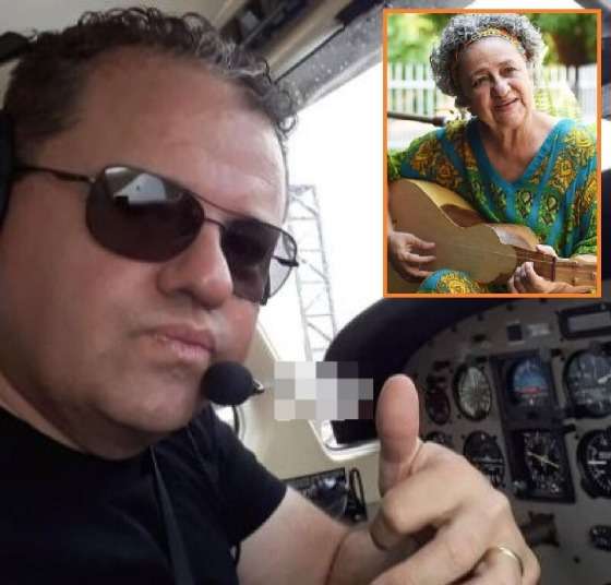 O piloto Flávio Geovanni Capilé (in memoriam) e sua mãe, a artista mato-grossense Vera Capilé.