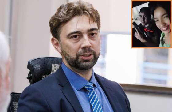 O juiz Guilherme Carlos Kotowicz. No detalhe, o suspeito Bruno Felisberto e a vítima, Ketlhyn Vitória.