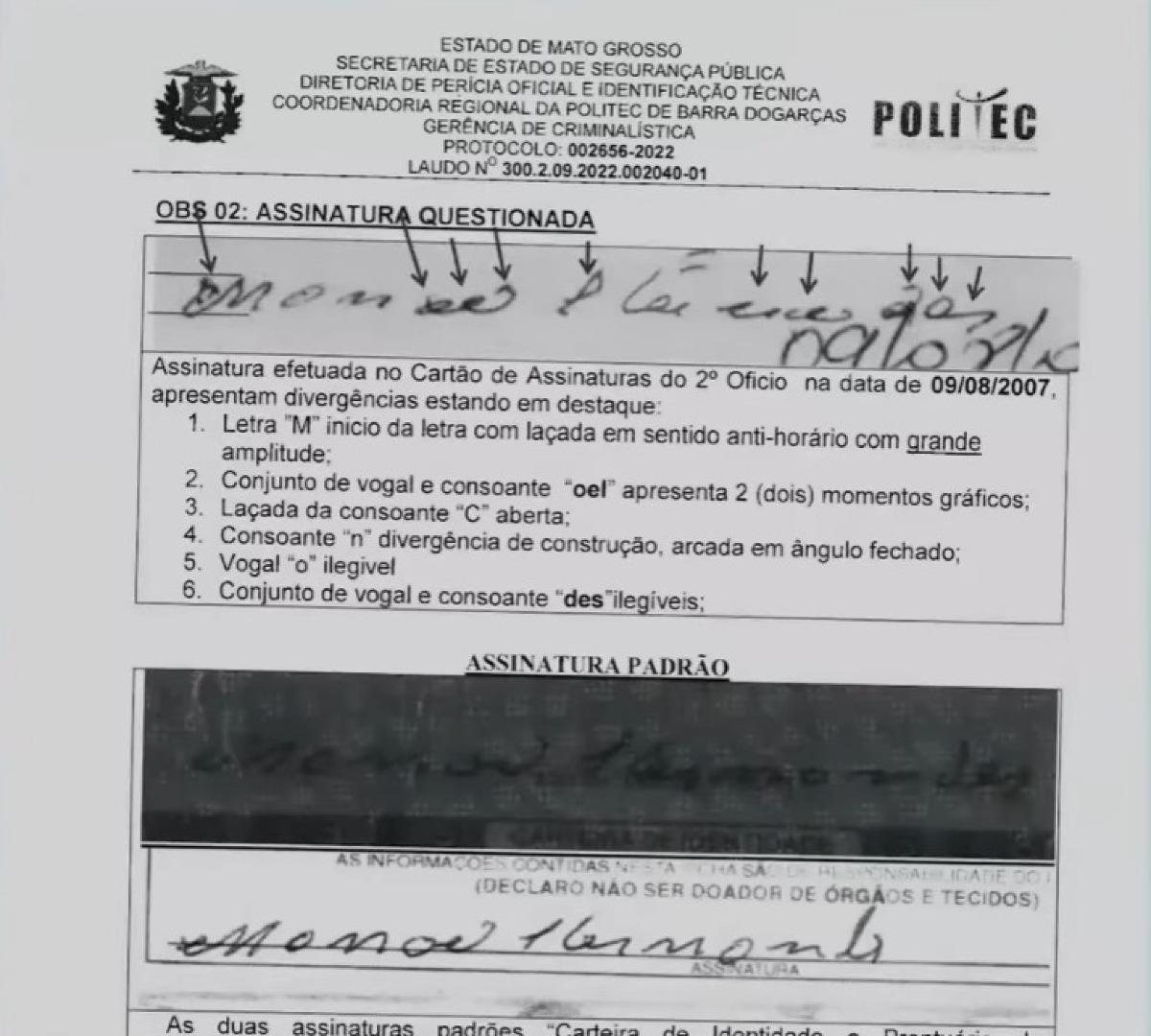 assinatura falsificada