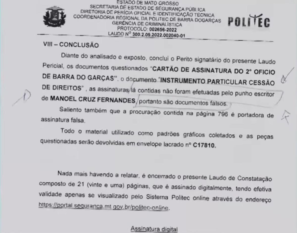 assinatura falsificada