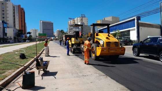 Consórcio BRT inicia recapeamento da Avenida do CPA; Prazo termina em agosto