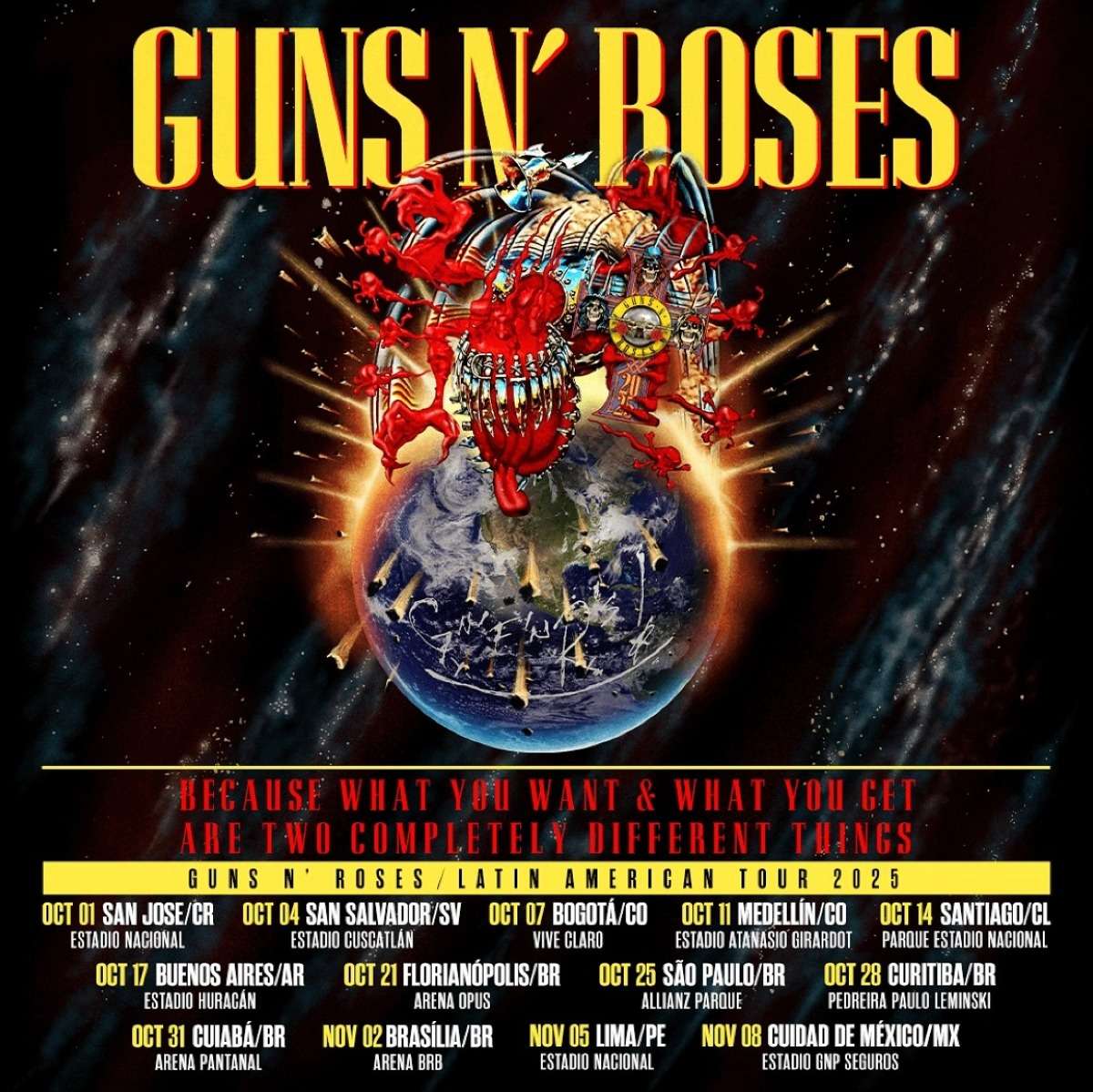 guns nroses confirma show na arena pantanal