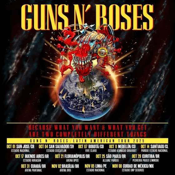 guns nroses confirma show na arena pantanal